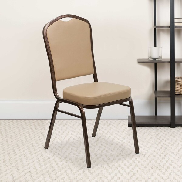 Flash Furniture Tan Vinyl Banquet Chair, PK4 4-FD-C01-COPPER-TN-VY-GG - main