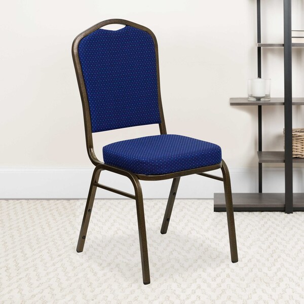 Flash Furniture Navy Blue Fabric Banquet Chair, PK4 4-FD-C01-GOLDVEIN-208-GG - main
