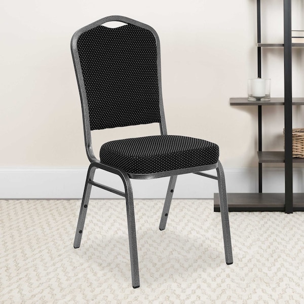 Flash Furniture Black Fabric Banquet Chair, PK4 4-FD-C01-SILVERVEIN-S076-GG - main