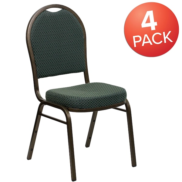 Flash Furniture Green Fabric Banquet Chair, PK4 4-FD-C03-GOLDVEIN-4003-GG - main