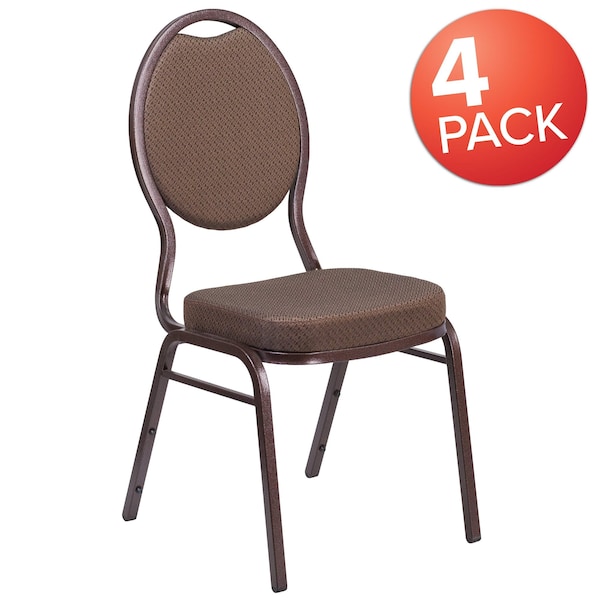 Flash Furniture Brown Fabric Banquet Chair, PK4 4-FD-C04-COPPER-008-T-02-GG - main