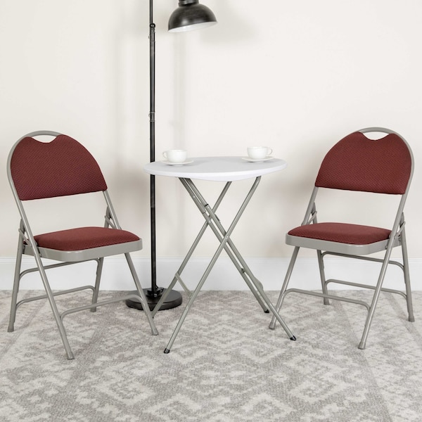 Flash Furniture Burgundy Fabric Folding Chair, PK4 4-HA-MC705AF-3-BY-GG - main