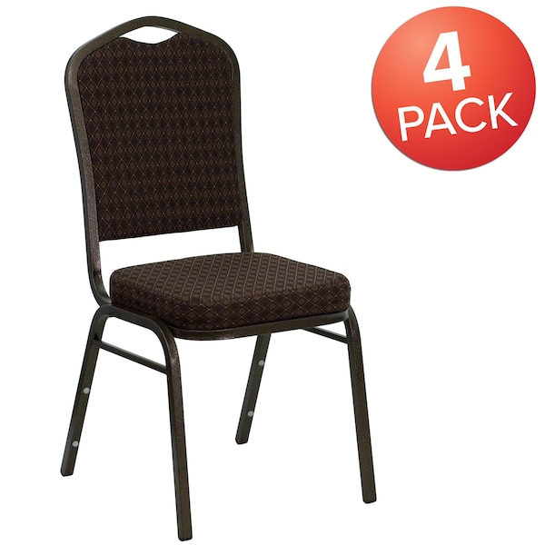 Flash Furniture Brown Fabric Banquet Chair, PK4 4-NG-C01-BROWN-GV-GG - main