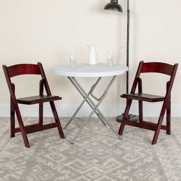 Flash Furniture Mahogany Wood Folding Chair, PK4 4-XF-2903-MAH-WOOD-GG - main
