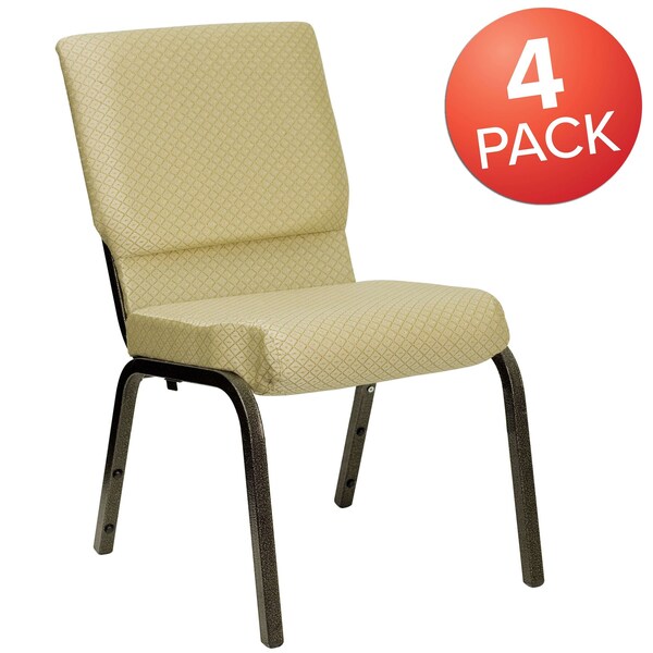 Flash Furniture Beige Fabric Church Chair, PK4 4-XU-CH-60096-BGE-GG - main