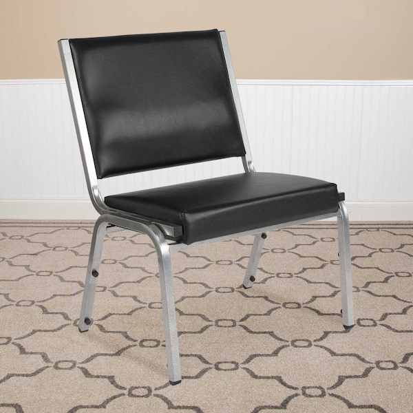Flash Furniture HERCULES Series 1000 lb. Rated Black Antimicrobial Vinyl Bariatric Medical Reception Chair, PK4 4-XU-DG-60442-660-1-BV-GG - main