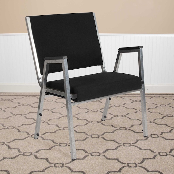 Flash Furniture HERCULES Series 1000 lb. Rated Black Antimicrobial Fabric Bariatric Medical Reception Arm Chair, PK4 4-XU-DG-60443-670-1-BK-GG - main
