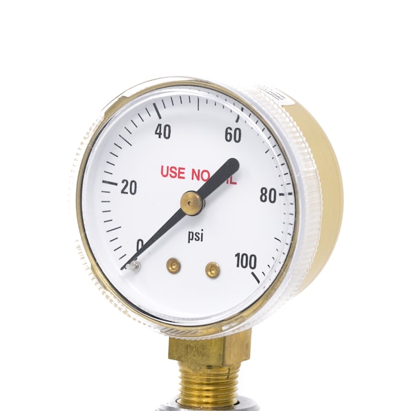 Pic Gauges 2 in Dial, 1/4 in NPT Lower Location, Highly Polished Copper Alloy Case Material 501D-UNO-204E - main