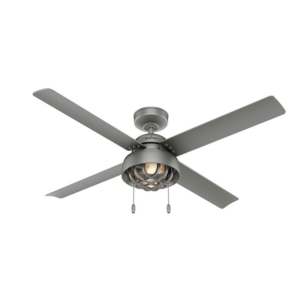 Hunter Ceiling Fan, 4 Blades, 3 Speeds, 120, Matte Silver 50339 - main