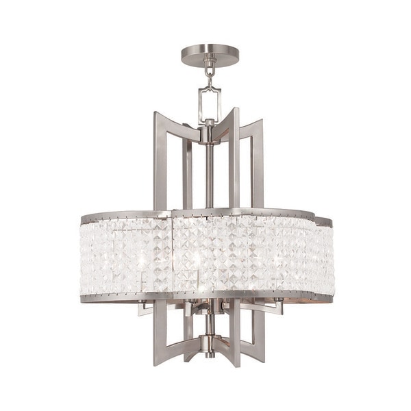 Livex Lighting Grammercy 4 Light Brushed Nickel Chandelier 50575-91 - main