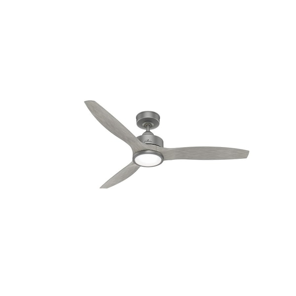 Hunter Outdoor Ceiling Fan, 3 Blades, 6 Speeds, 120, Matte Silver 50725 - main