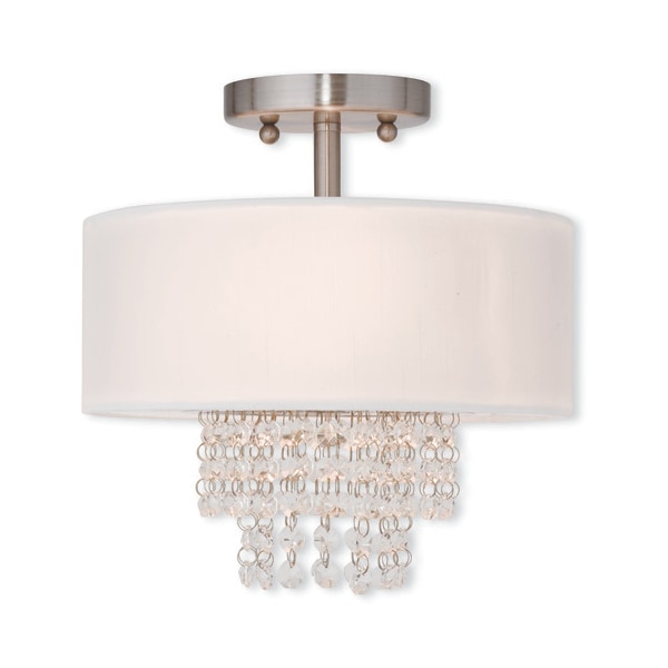 Livex Lighting Carlisle 2 Light Brushed Nickel Ceiling Mount 51025-91 - main