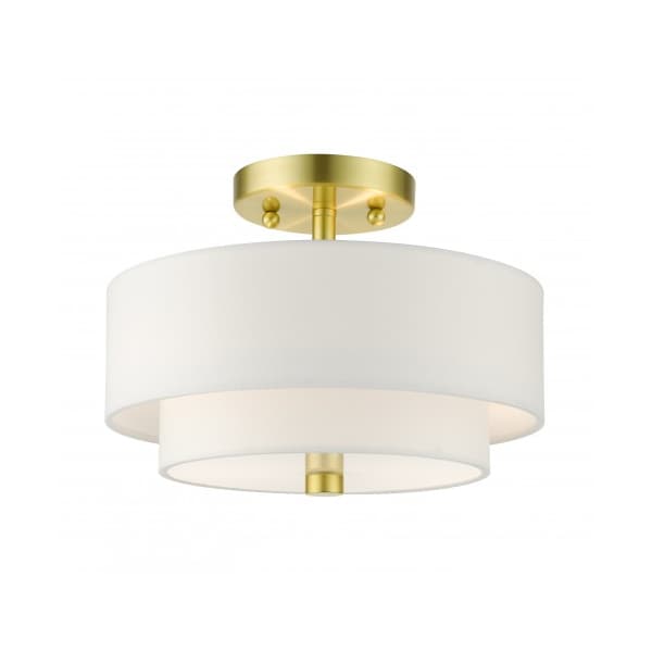Livex Lighting Satin Brass Semi Flush, 2 Light 51042-12 - main