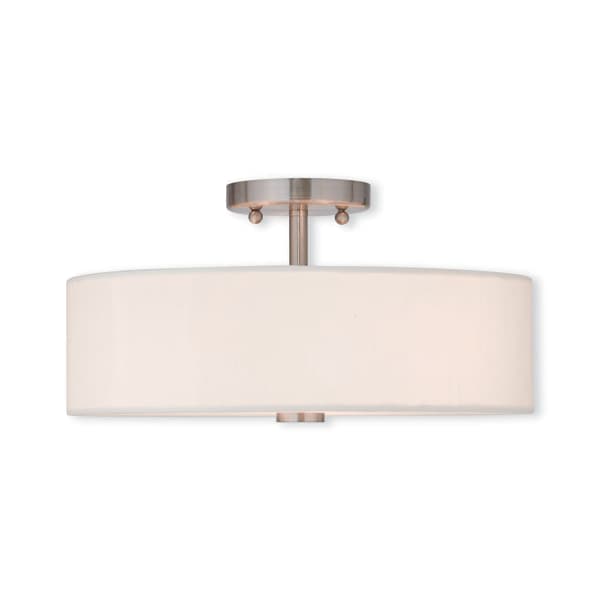 Livex Lighting Meridian 3 Light Brushed Nickel Ceiling 51054-91 - main