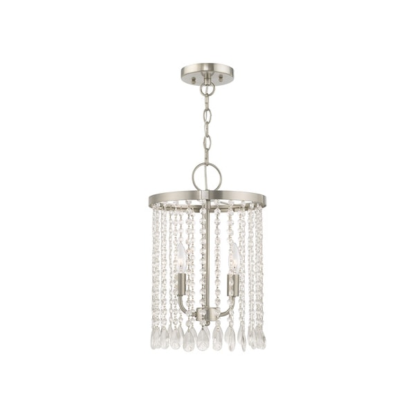 Livex Lighting Elizabeth 2 Light Brushed Nickel Mini Pendant 51063-91 - main