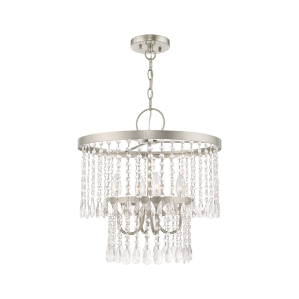 Livex Lighting Elizabeth 4 Light Brushed Nickel Pendant Chandelier 51064-91 - main