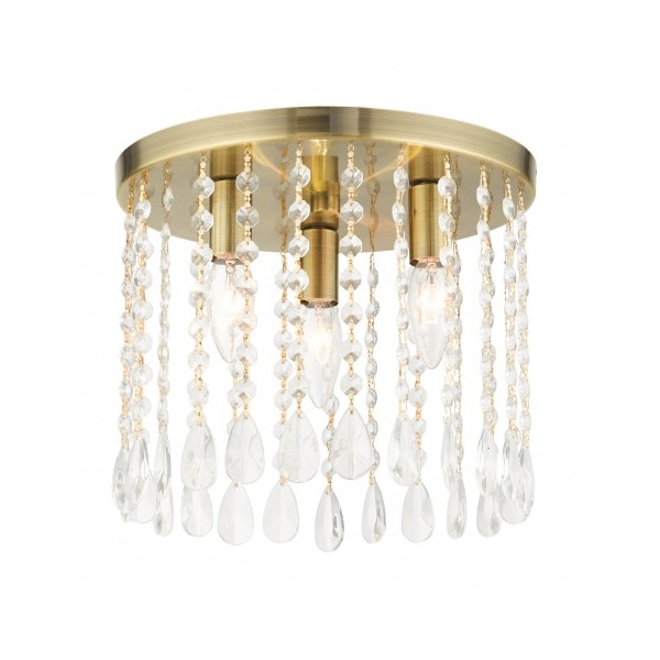 Livex Lighting Antique Brass Flush Mount, 3 Light 51067-01 - main