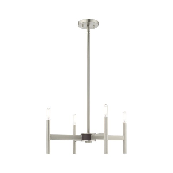 Livex Lighting Copenhagen 4 Light Brushed Nickel Mini Chandelier 51174-91 - main