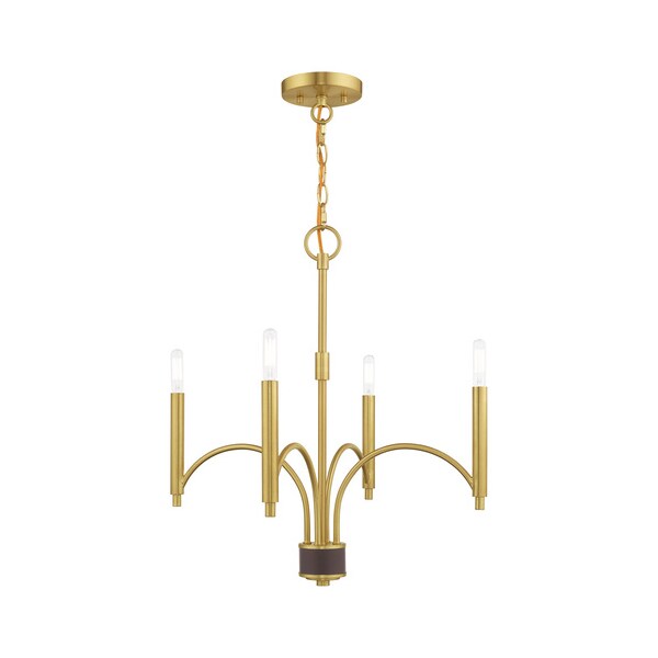 Livex Lighting Wisteria 4 Light Satin Brass Mini Chandelier 51334-12 - main