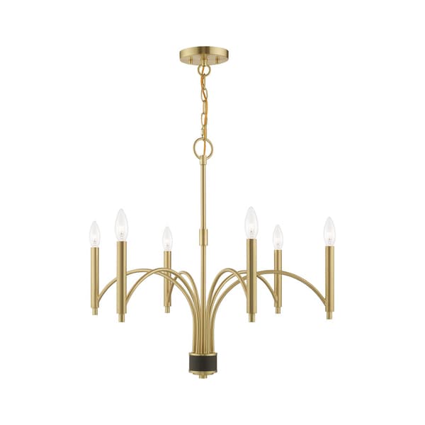Livex Lighting Wisteria 6 Light Satin Brass Chandelier 51336-12 | Zoro