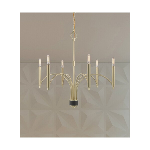 Livex Lighting Wisteria 6 Light Satin Brass Chandelier 51336-12 - main
