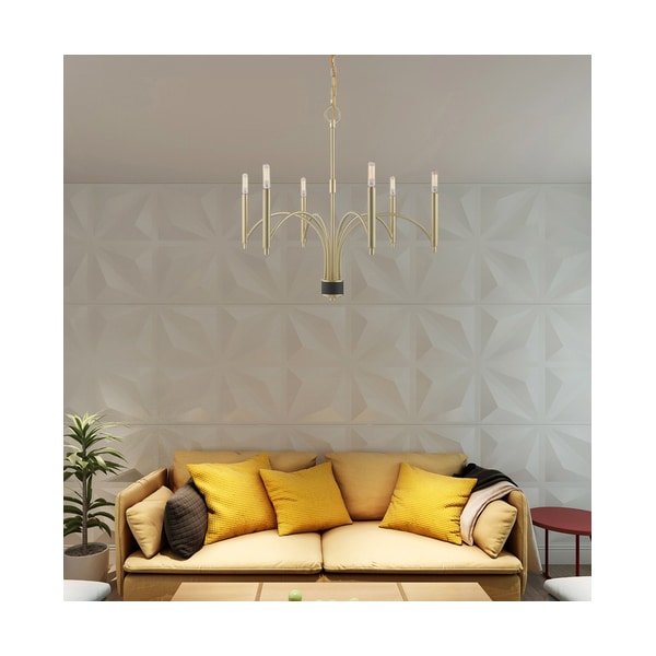 Livex Lighting Wisteria 6 Light Satin Brass Chandelier 51336-12 | Zoro