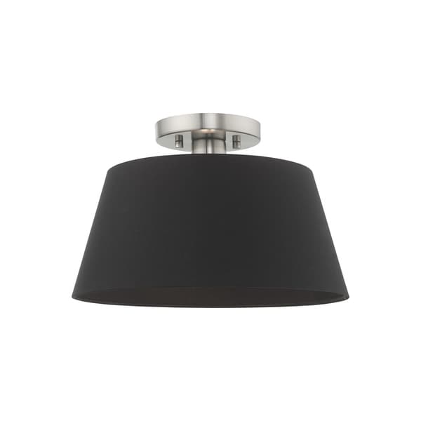 Livex Lighting Belclaire 1 Light Brushed Nickel Ceiling Mount 51352-91 - main
