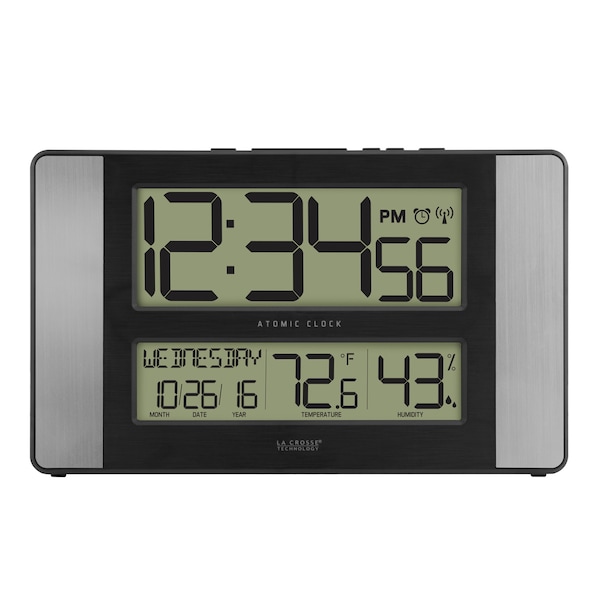 La Crosse Technology Atomic Dgtl Wall Clock, Indoor Temp 513-1417H-AL-INT - main