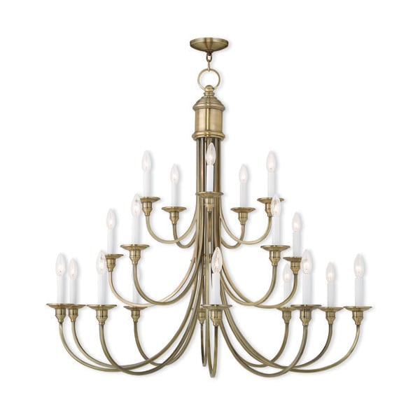 Livex Lighting Cranford 20 Light Antique Brass Foyer Chandelier 5140-01 - main