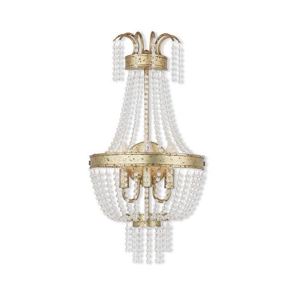 Livex Lighting Valentina 3 Light Hand Applied Winter Gold Wall Sconce 51874-28 - main