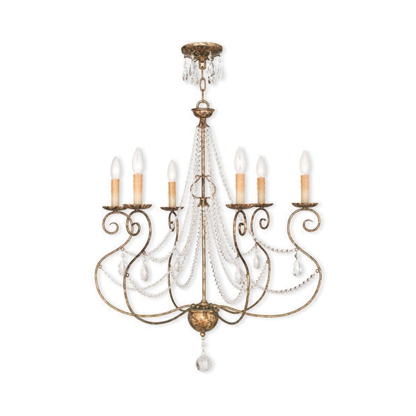 Livex Lighting Isabella 6 Light Hand Applied European Bronze Chandelier 51906-36 - main