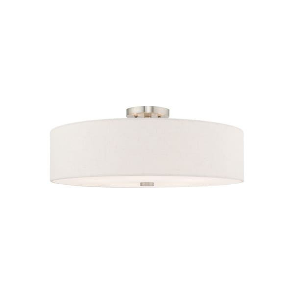 Livex Lighting Meridian 5 Light Brushed Nickel Ceiling Mount 52141-91 - main