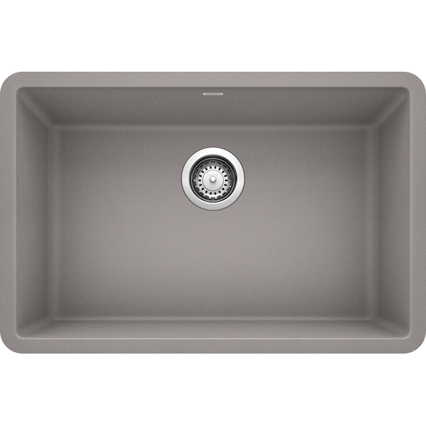 Blanco Precis Silgranit 27" Single Bowl, Metallic Gray, Undermount Mount, 0 Hole 522428 - main