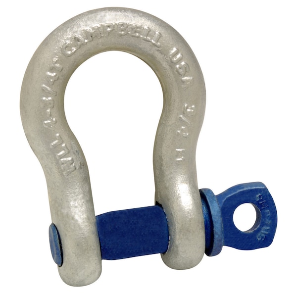 Campbell Chain & Fittings 5/8" Anchor Shackle, Screw Pin, Forged Carbon Steel, Galvanized 5411035 - main