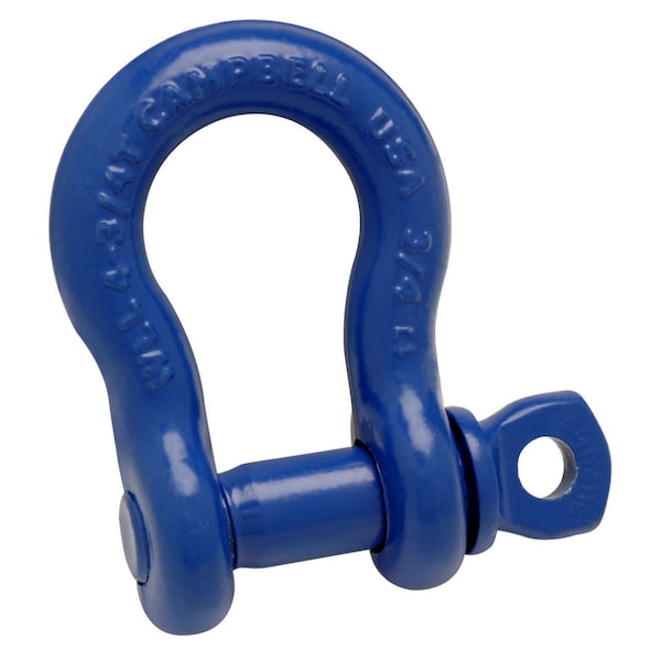 Campbell Chain & Fittings 3/4" Anchor Shackle, Screw Pin, Forged Carbon Steel, Painted Blue 5411205 - main