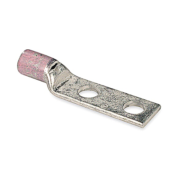 Abb Two-Hole Compression Lug, 1/0 AWG Max, 3/8 in Stud, Standard Barrel, Copper, Pink 54209 - main