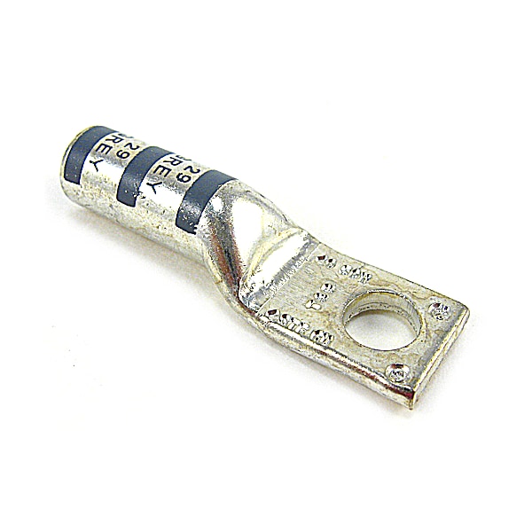 Abb One-Hole Compression Lug, 4 AWG Max, 1/4 in Stud, Long Barrel, Copper, Gray 54906BE - main
