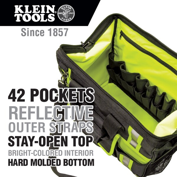 Klein Tools 55598 104.96 Tool Bag, 1680D Ballistic Polyester, 42 Pockets