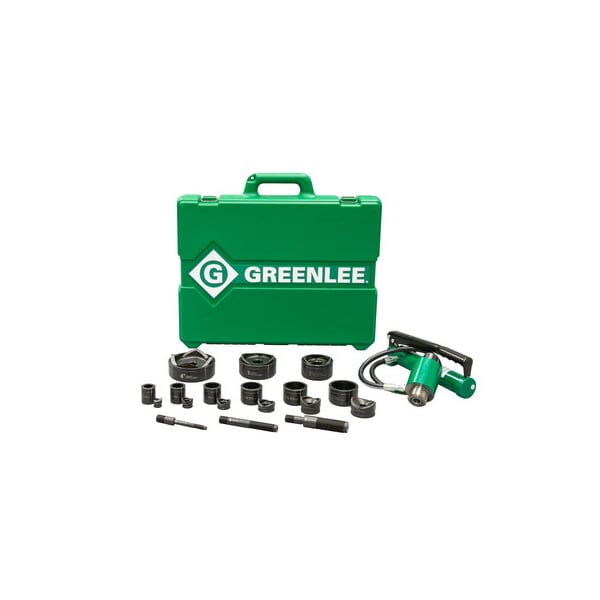 Greenlee 25 Piece Hydraulic Punch Driver Set, 10 ga Mild Steel or 12 ga Stainless Steel 7309 - main