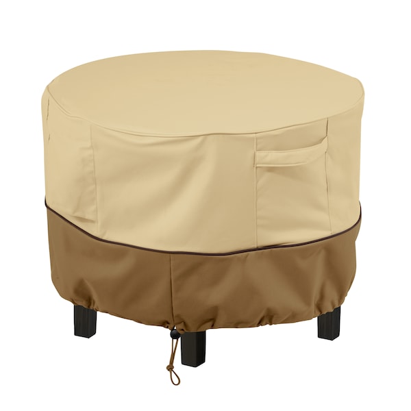 Classic Accessories Veranda Beige Patio Round Ottoman Cover, 22 in Dia x 23 in H 55-999-361501-00 - main