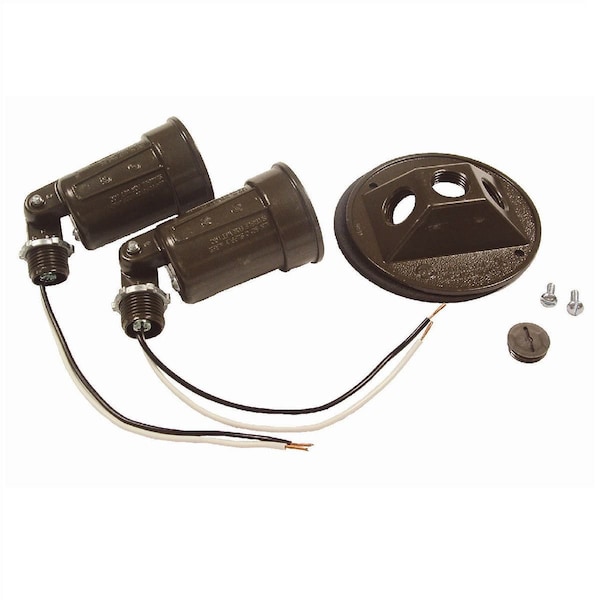 Bell Outdoor Round Weatherproof Combo Cover, 8" W x 4.125" H, Color: Bronze 5625-2 - main