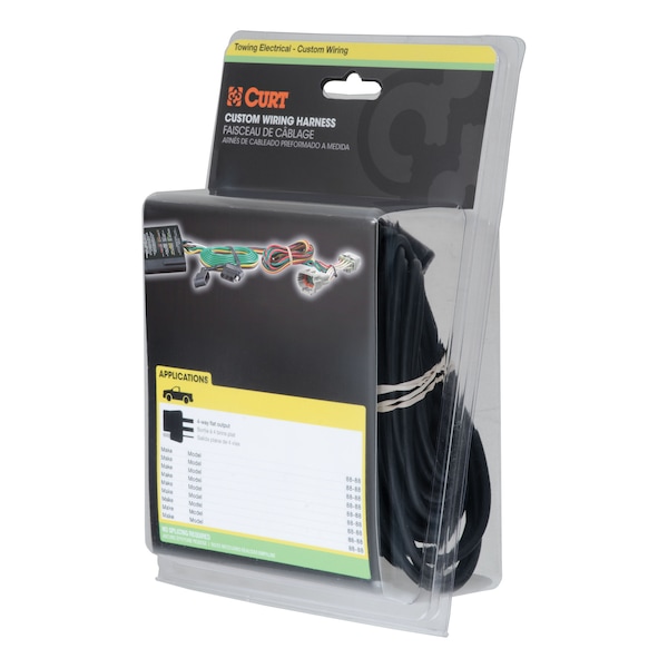 CURT Custom Vehicle-Trailer Wiring Harness, 4-Way Flat