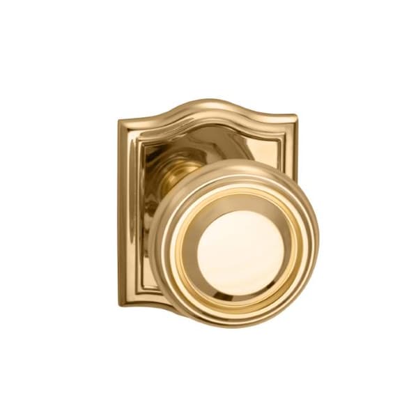 Omnia Passage 565 Knob Arched Rose, 2-3/4" Backset and T Strike Bright Brass 565AR/234T.PA3 - main