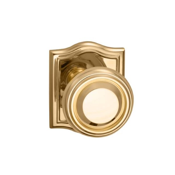 Omnia Passage 565 Knob Arched Rose, 2-3/8" Backset and T Strike Bright Brass 565AR/238T.PA3 - main