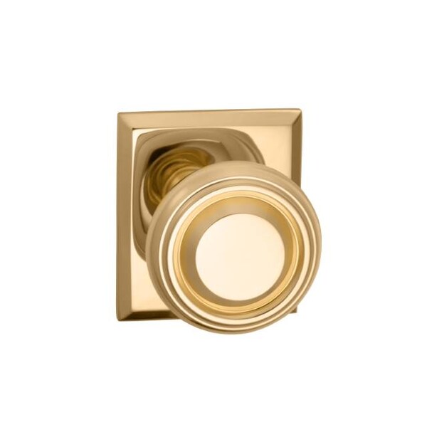 Omnia Dummy Pair 565 Knob with Rectangular Rose Bright Brass 565RT/0.PD3
