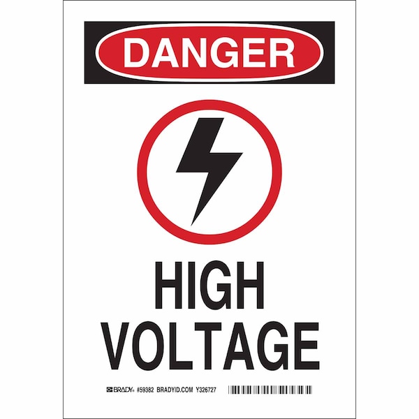 Brady Safety Sign, 14 in Height, 10 in Width, Polyester, Rectangle, English 19527 - main