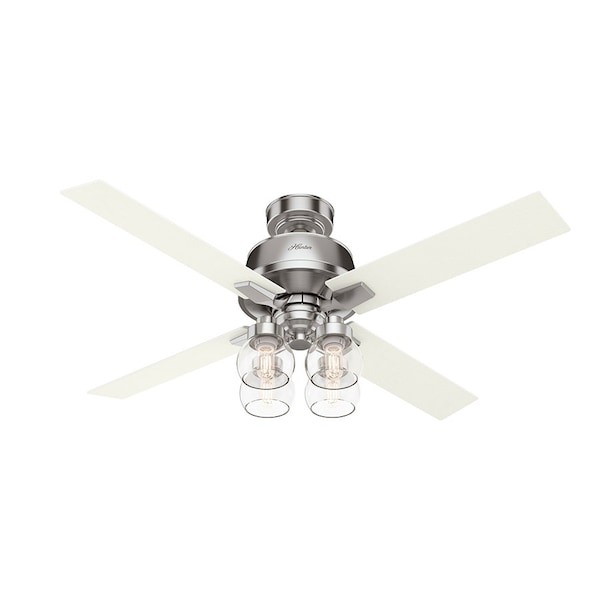 Hunter Ceiling Fan, 4 Blades, 4 Speeds, 120, Brushed Nickel 59650 - main