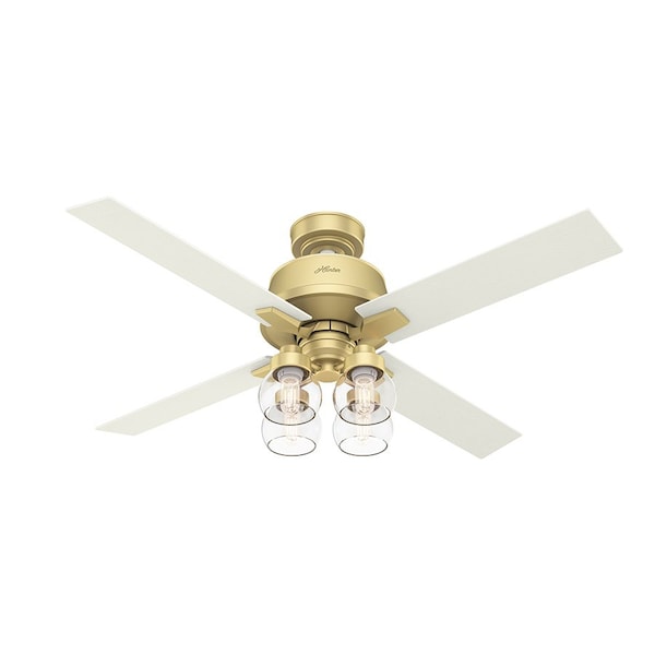 HUNTER ✖️ HUNTER Hunter Ceiling Fan, 4 Blades, 4 Speeds, 120, Modern Brass 59651 | Zoro