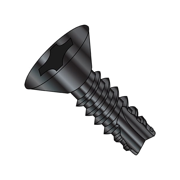 Zoro Select Concrete Screw, Flat, Steel Black Oxide and Oil, 10000 PK 08085PFB - main