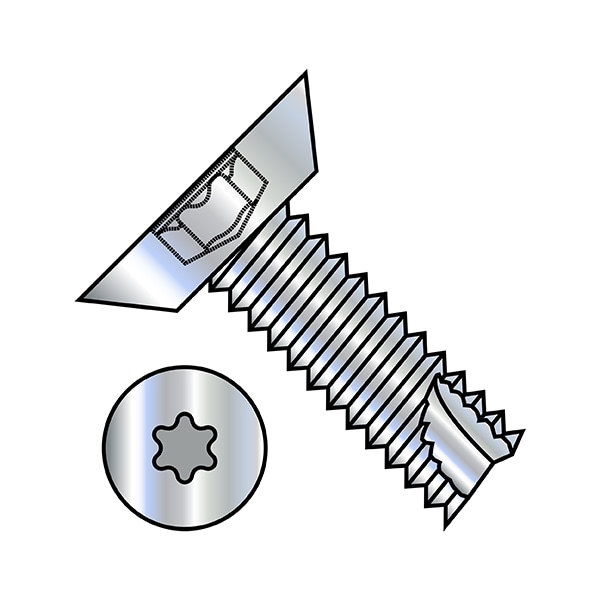 Zoro Select Thread Forming Screw, #6-20 x 5/16 in, Zinc Plated Steel Flat Head Torx Drive, 10000 PK 06055TU - main